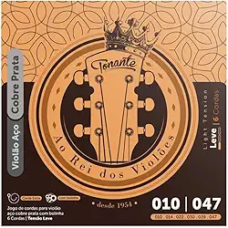 ENCORDOAMENTO 010 AÇO COBRE PRATA C/BOLINHA P/VIOLÃO .010 - .047 – RVVA10SP