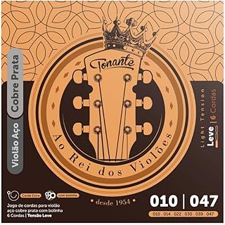 Encordoamento 010 aço cobre prata c/bolinha p/violão .010 - .047 – rvv