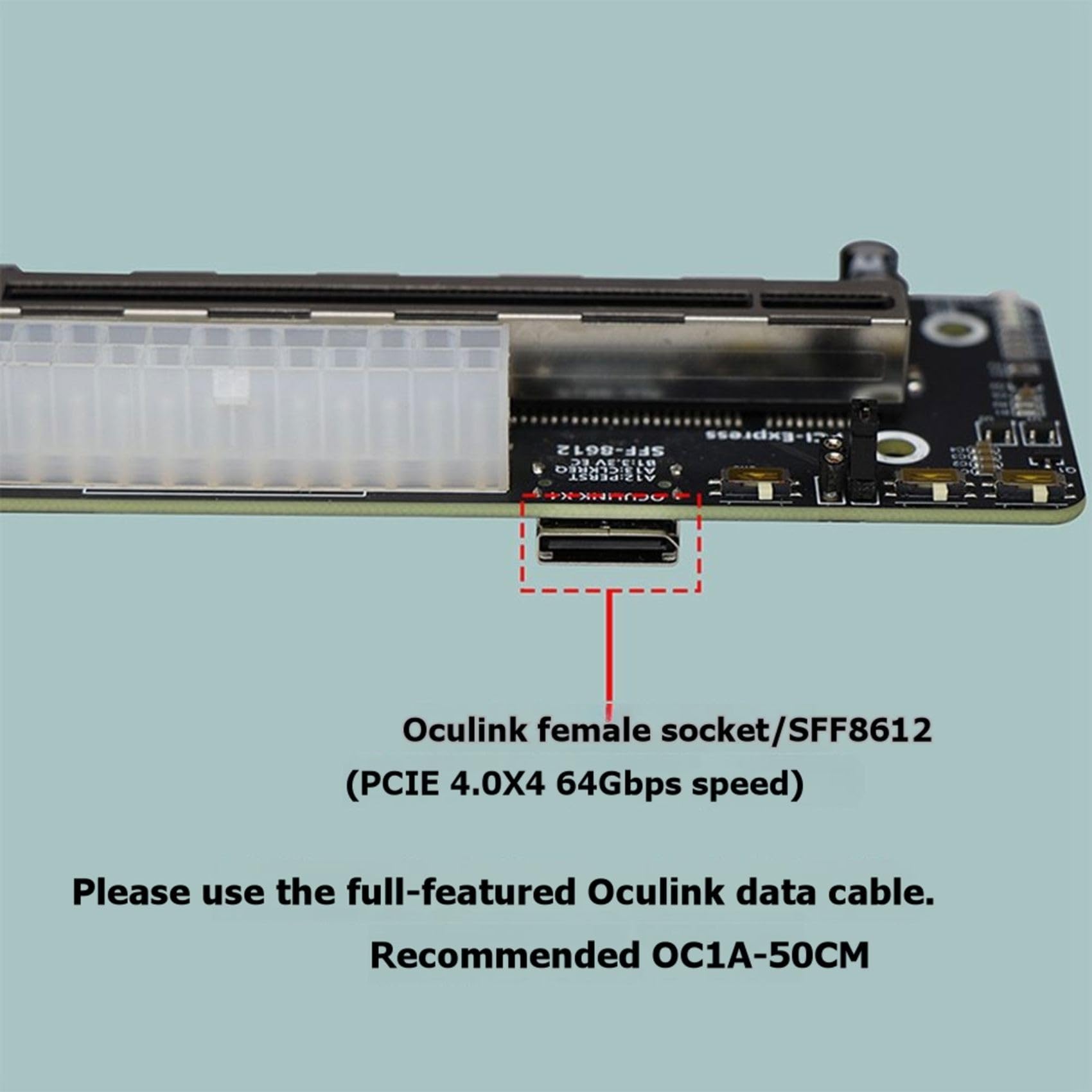 Docking Station OCuLink per Scheda Grafica GPU 64G SFF-8612 A PCIe, Scheda di Espansione Esterna per Mini PC con Scheda Madre F2D