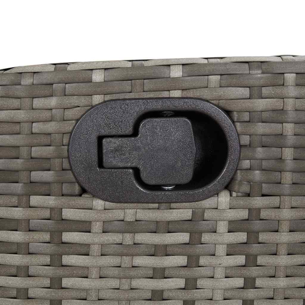 Poltrona da giardino con cuscino, 2 pezzi, schienale regolabile, grigio, polyrattan PE intrecciato, rivestimento rimovibile, telaio in acciaio per esterni Relax