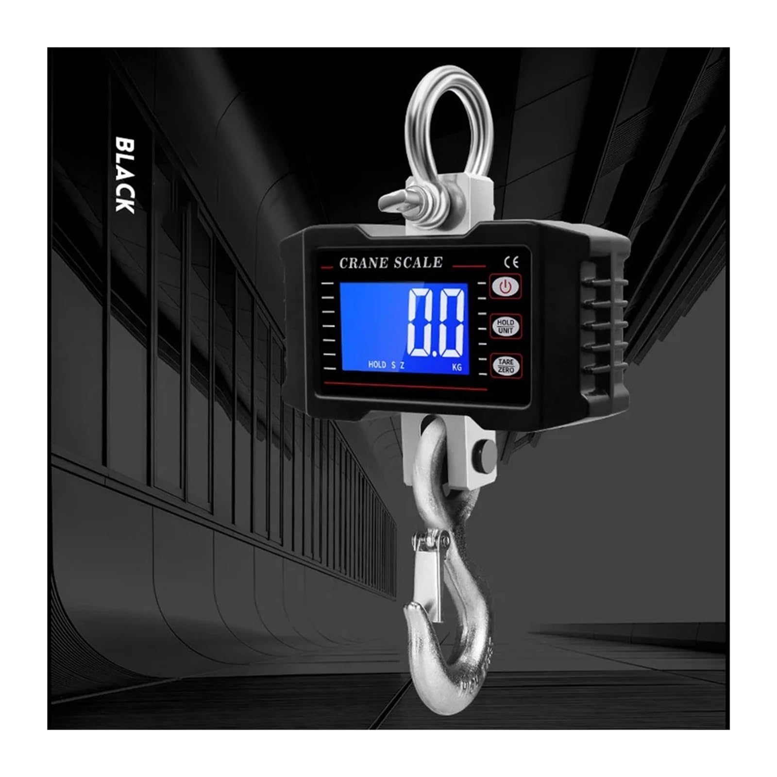 Escala colgante, 1000kg Báscula digital industrial colgante para grúa | Incluye pantalla digital legible y construcción resistente para almacenes, talleres y pesaje industrial.