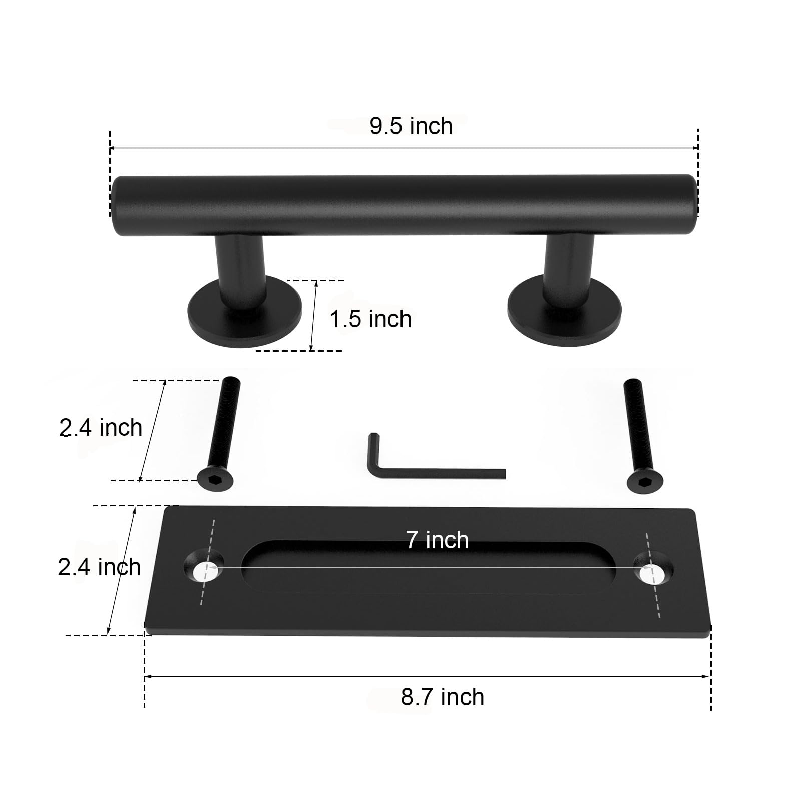 Modern Sliding Barn Door Handles - 2 Pack -3 Modern Sliding Barn Door Handles - 2 Pack -3