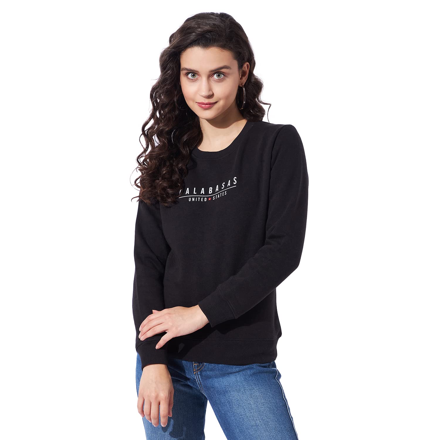 Ben Martin Women's Round Neck Regular Fit Full Sleeve Cotton Polyester Sweat Shirt