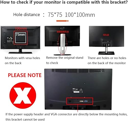 Miniatura 8 de Soporte ajustable para tableta de dibujo de 14-27 pulgadas, soporte de base de monitor de tableta gráfica digital, adecuado para soporte VESA