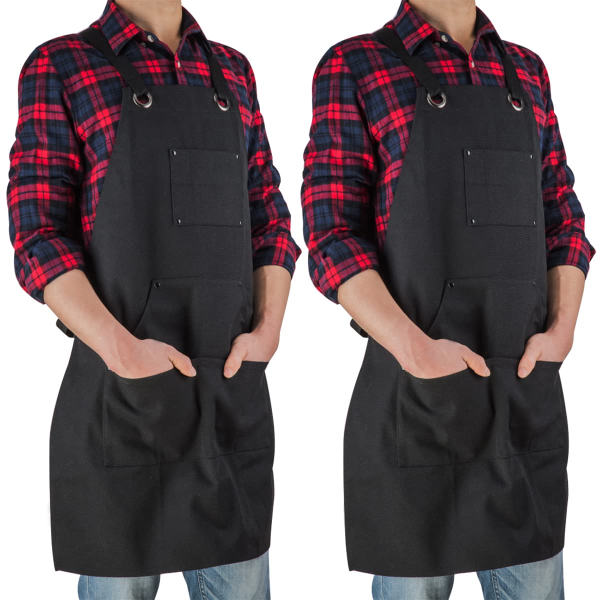 Delantal de lona de 16 onzas para hombre, delantal de trabajo resistente para carpinteros, carpinteros, herreros, barbacoas, jardineros, talleres