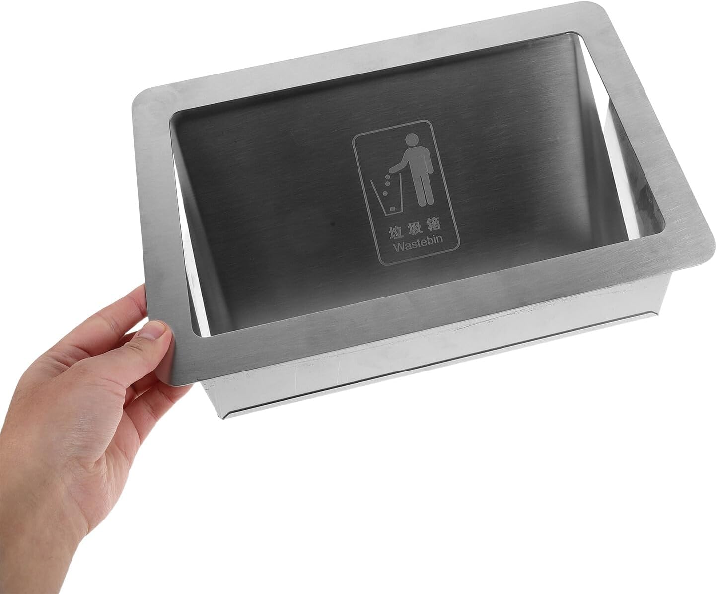 BESTOYARD 埋め込み式ゴミ箱カバー 横開き ステンレススチール製 キッチンキャビネット用 ビルトイン ゴミ収納蓋 オフィス