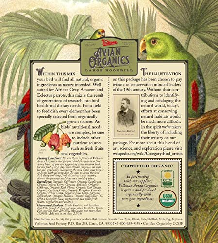 Volkman Avian Organics Usda Certified Organic And Non Gmo Bird Food Seeds For Large Hookbills And Parrots 4# #TOP1