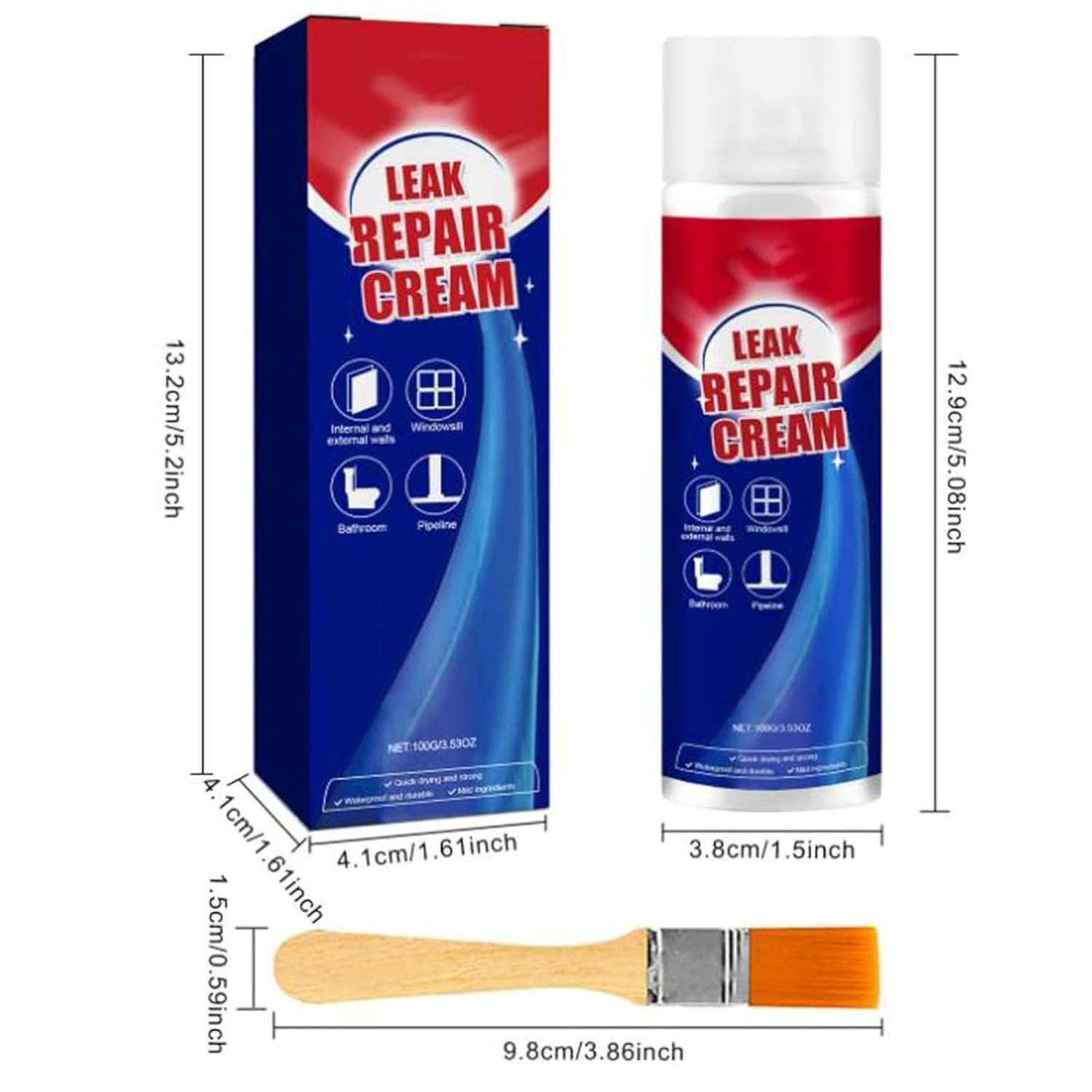 Inbuyus Leak Sealants Spray, Leak Repair Waterproof Sealant Spray, RoofLeak Repair Sealants Spray, for Exterior Wall Gap Repair Works on Most Materials (5 pcs, 1)