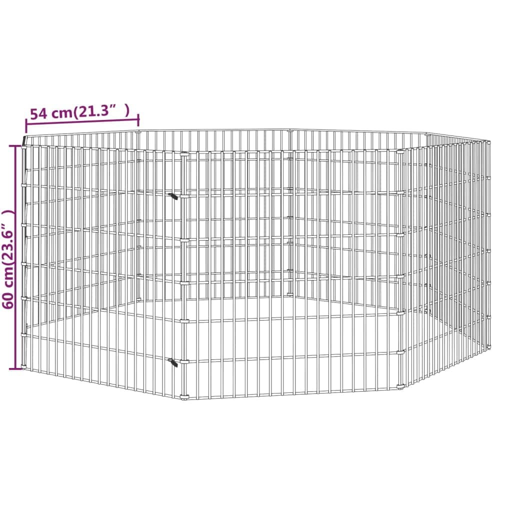 vidaXL Conigliera con 8 Pannelli 54x60 cm Ferro Zincato