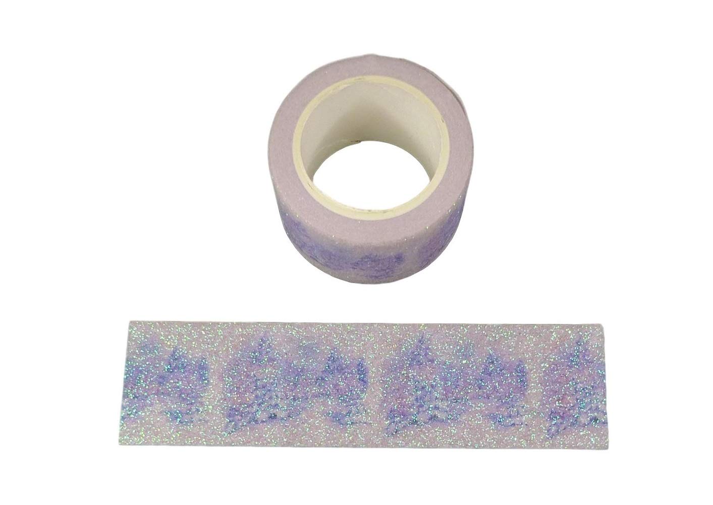 Syntego Purple 2 Rolls Christmas Tree Theme With Snow Non Shed Iridescent Glitter Washi Tape 30Mm X 3 Meters