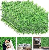 Nisorpa 12 Stück Künstliche Pflanzen Rasen Wand Künstliche Hecke Sichtschutz Efeu Künstlich Pflanze Wand Grass Wand UV-Geschützt Buchsbaumplatte für Hochzeit Garden Decor - 60 X 40cm