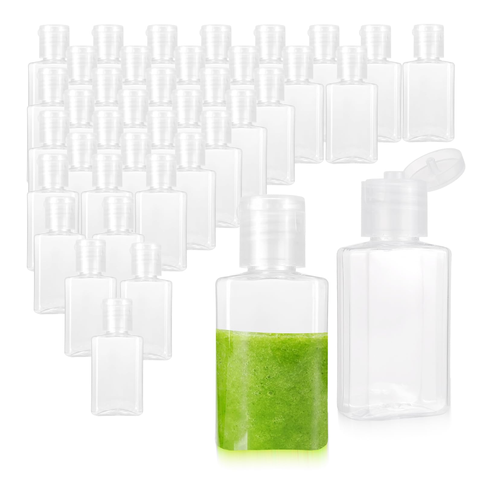 Besitek 40 PCS Travel Plastic Clear Bottles, Hand Sanitizer Bottle Containers, Leakproof Refillable Empty Bottles Portable Squeeze Containers with