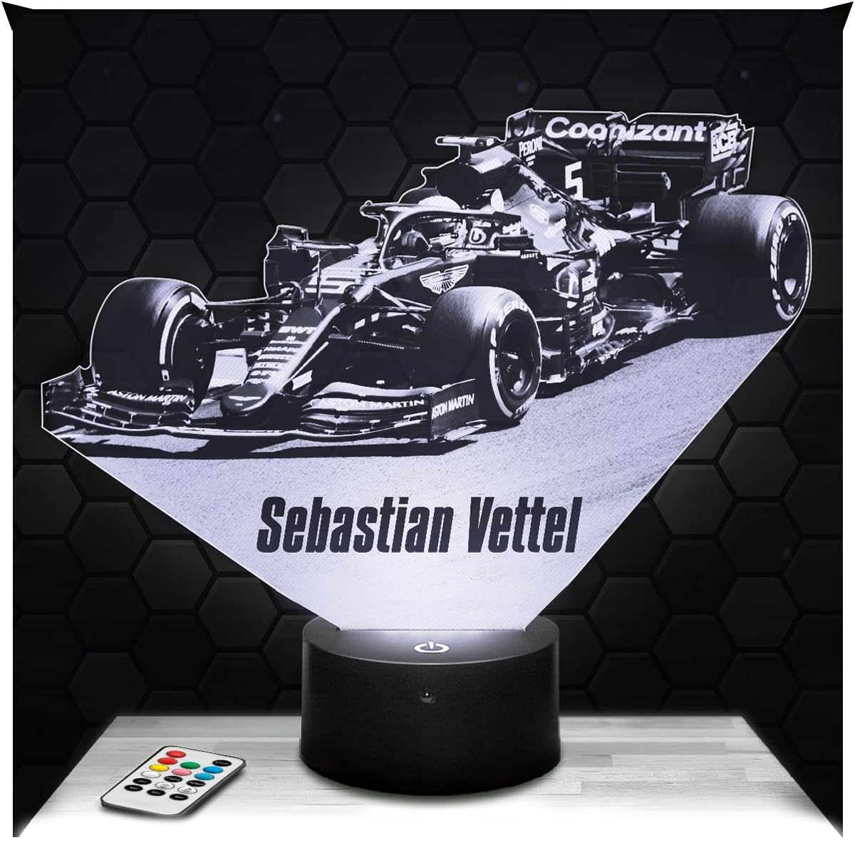Lampephoto.fr - F1 - Sebastian Vettel 3D Lamp Night Light 3D LED Illusion lamp, Christmas, Gift idea for Boys and Girls Night Light for Children's or Adult's Bedroom, Gifts Merchandising, Led TOP