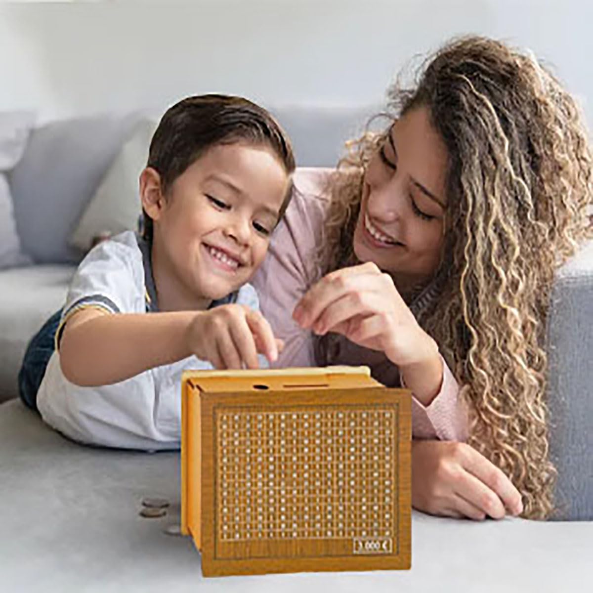 Salvadanaio In Legno Con Contatore Digitale - Riutilizzabile, Per Bambini E Adulti, Capacit&agrave; 5000 Monete, Idea Regalo