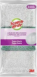 Scotch-Brite, 3M, Esponja Prateada, Pacote com 3 unidades