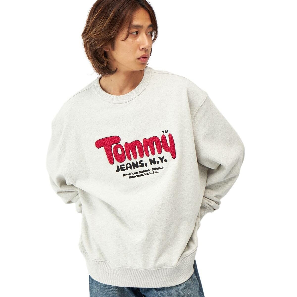 TJM RLX BOUCLE FNT PLY CNCK EXT Sweatshirt Erkek