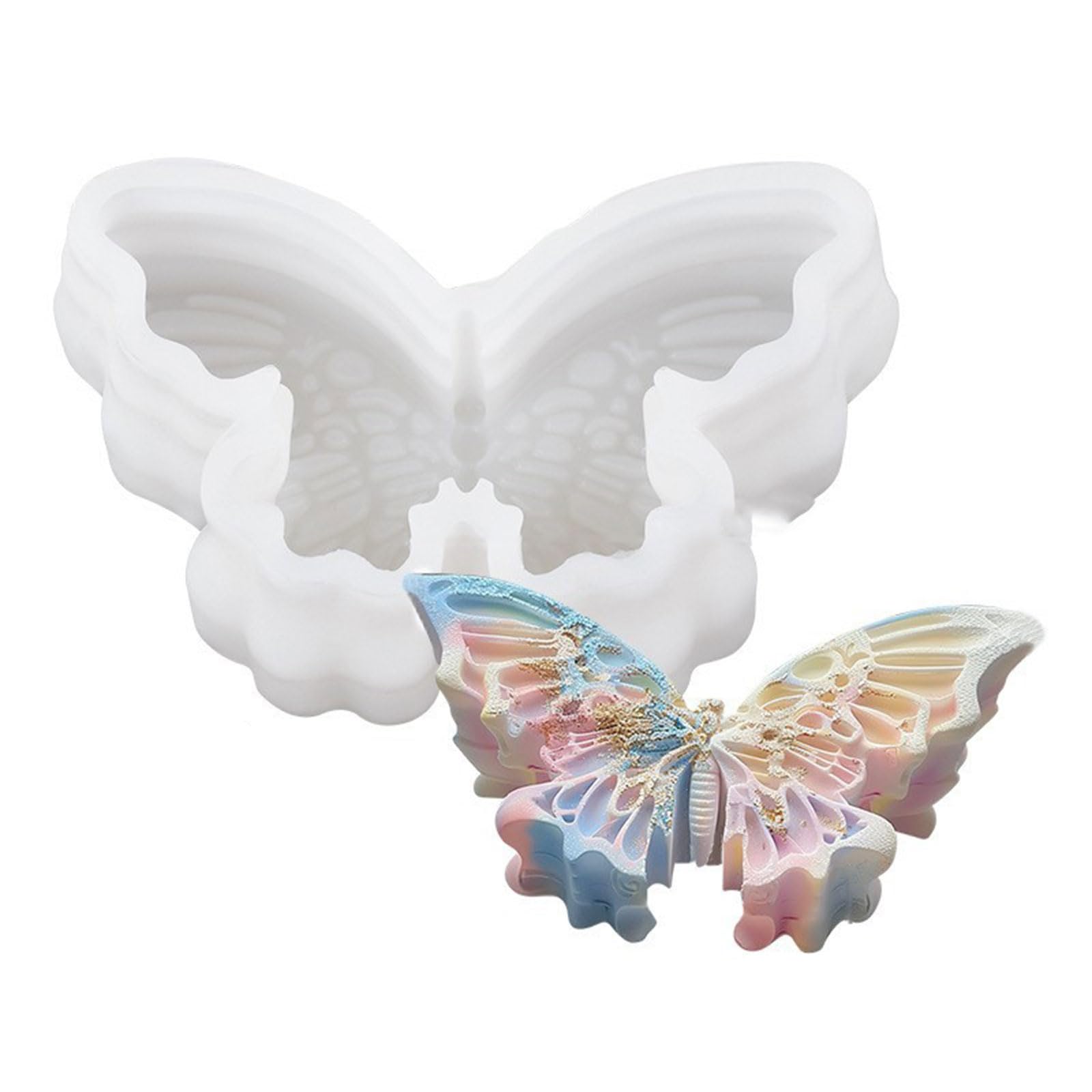 HZBB Silicone Molds Butterfly Molds Castings Soap Baking Craft Supplies Plaster for Making Butterfly Silicone Scented Plaster for Cake Decoration
