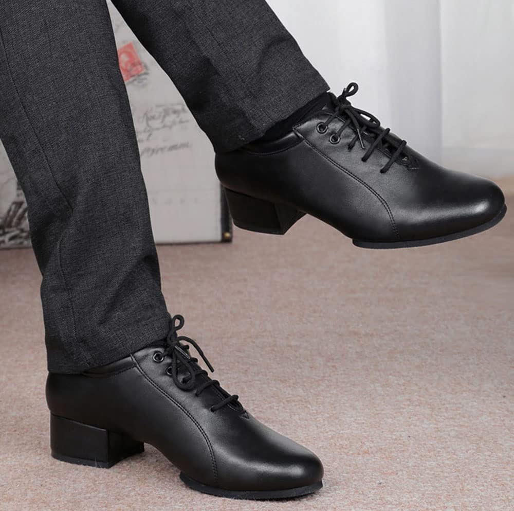 Zapatos de Baile de Salón para Hombre de Cuero con Tacón de Encaje 3cm 4,5cm Salsa Latina