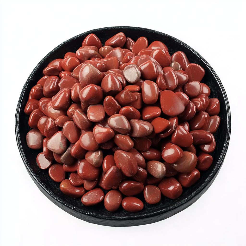 Polished Red Jasper Crystal Chips Set, 0.4", 128 Pcs - Handpicked Tumbled Stones and Crystals Bulk for Healing, Reiki, Meditation, Witchcraft and Home Decor
