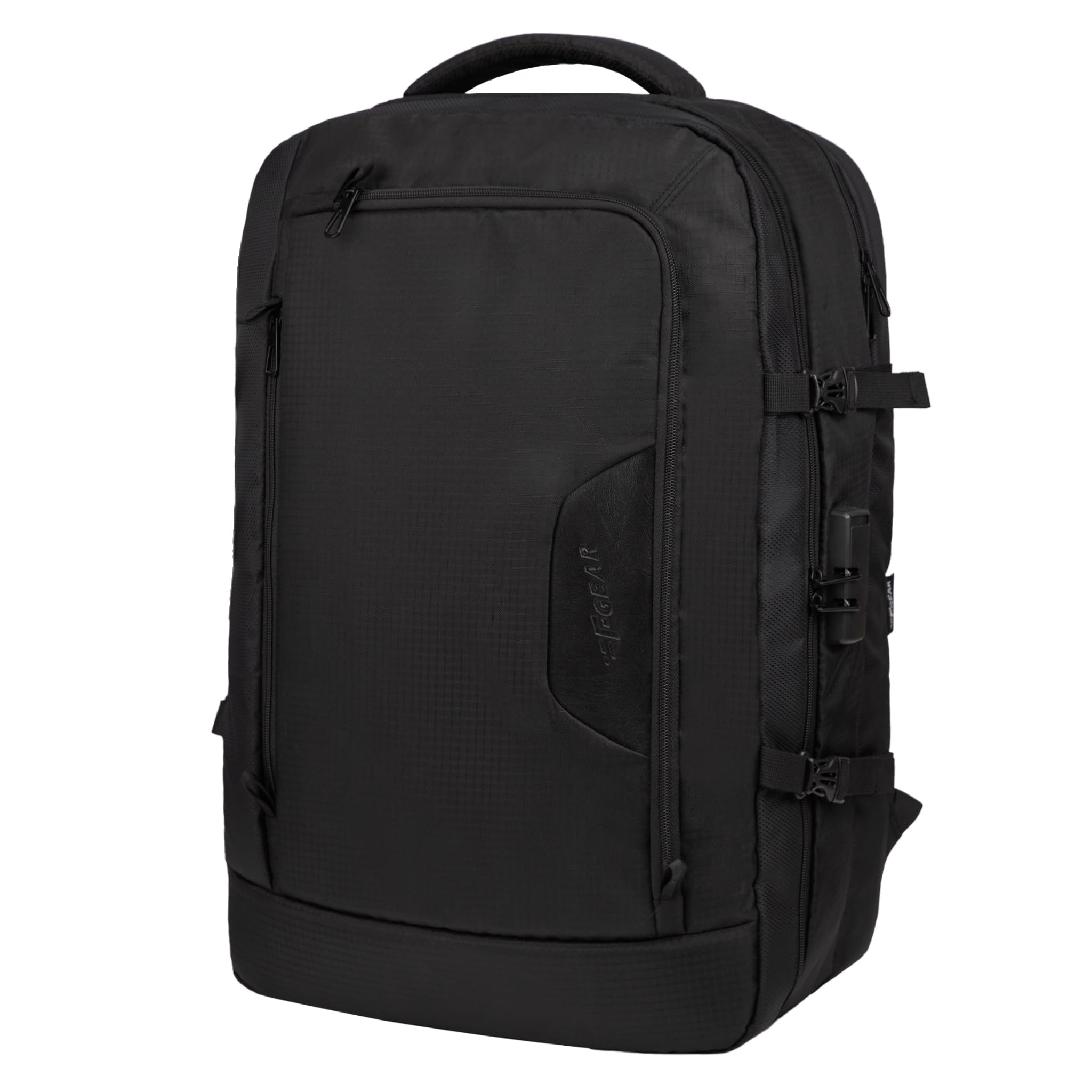 F Gear Vetra Black 40L Cabin Size Laptop Backpack with 3-Digit Lock, Fits 17 Inch Laptop, Two Spacious Compartments|2 front pockets|Adjustable Chest Strap, Bottle Holder|Lightweight, Durable & Premium — Amazon image 8