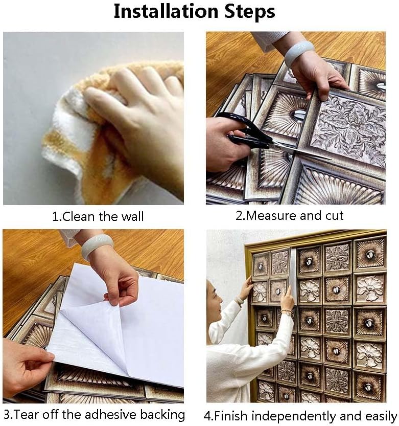 Miniatura 6 de 30 paneles de pared 3D para despegar y pegar, azulejos de pared de PVC, papel tapiz de ladrillo europeo retro para decoración de pared interior,