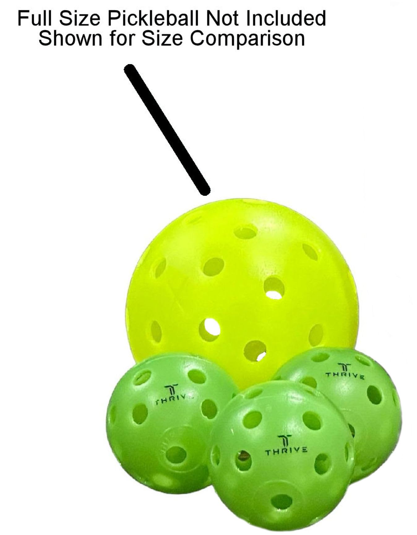 Thrive Pickleball Training Paddle Kit - Includes NEON Green Trainer Paddle, 3 Fast Hands Mini Pickleballs & Paddle Eraser - T-700 Carbon Fiber, Extra Long Handle, 16mm Core