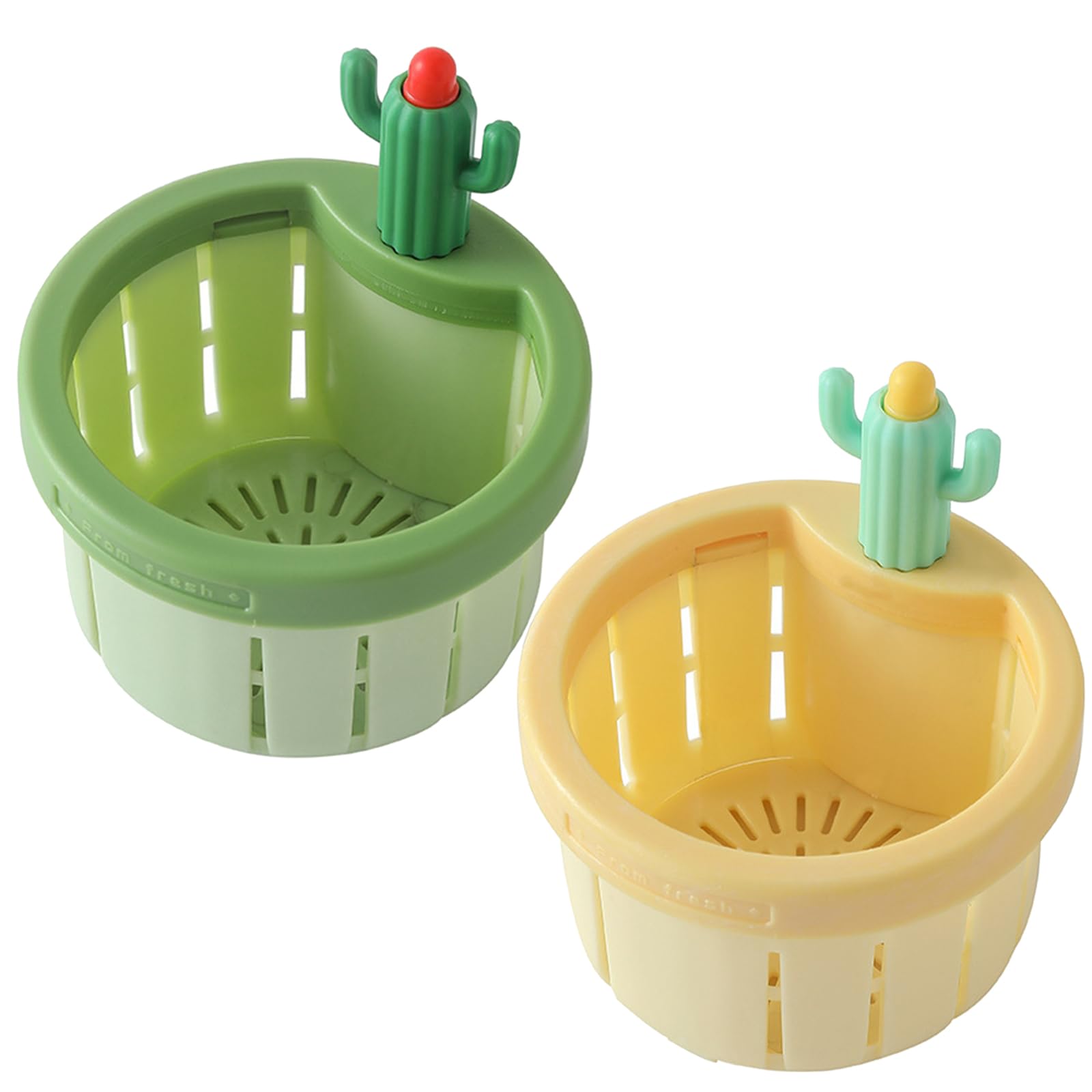 2pcs Cactus Sink Strainer, Strainer Basket, Sinks Drain Strainers, Kitchen Sinks Strainers, Drain Basket Filter Food Waste Catcher, Press Draining for Kitchen Waste Collection Filter