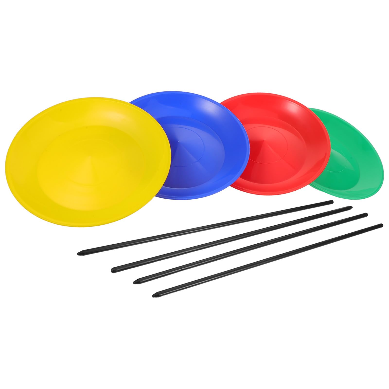 HOMSFOU Set di Giocoleria per Principianti con 4 Piatti Rotanti Colorati e Bastoncini da Circo, Kit per Abilità Circensi e Performance Teatrali, Giocattolo da Circo Resistente e Portatile