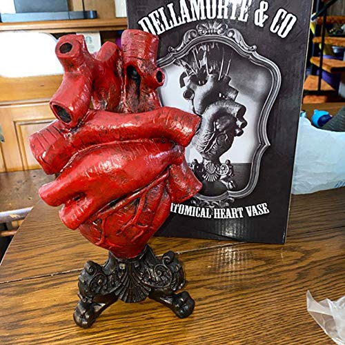 image for ZS ZHISHANG Anatomical Heart Vase 9.75'' Resin Flower Pot Desktop Orna