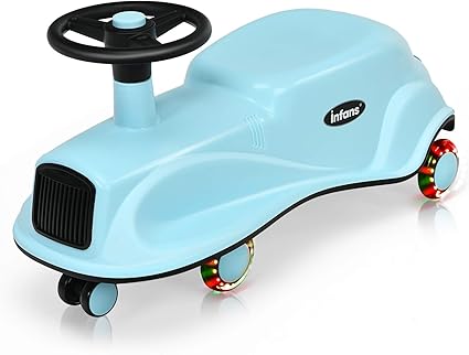 Amazon Com Infans Wiggle Car Ride On Toy W Led Flashing Wheels No Batteries Gears Or Pedals Twist Turn Wiggle Movement To Steer No Assembly Required Swing Car For Toddlers Kids 2 Years