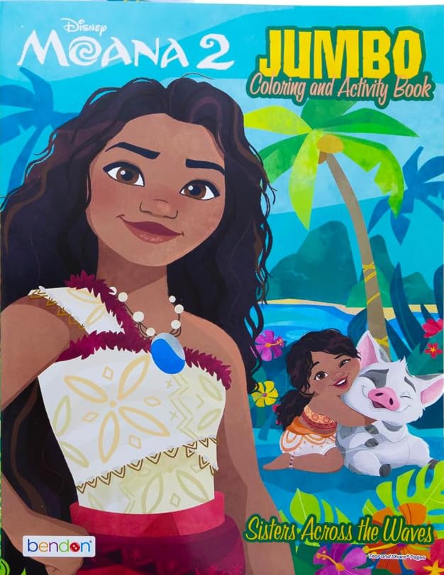 Bendon Disney Moana 2 Coloring Book Sisters Across The Waves Jumbo Activity Book