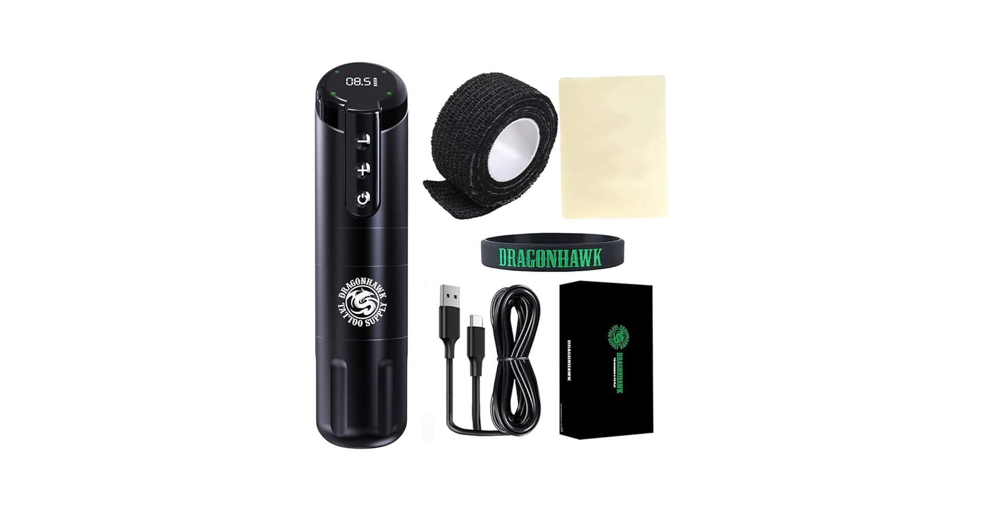 【正規品】タトゥーマシン Dragonhawk X2 ワイヤレス 黒 フルセット Amazon.com: Dragonhawk Kit de tatuaje de práctica
