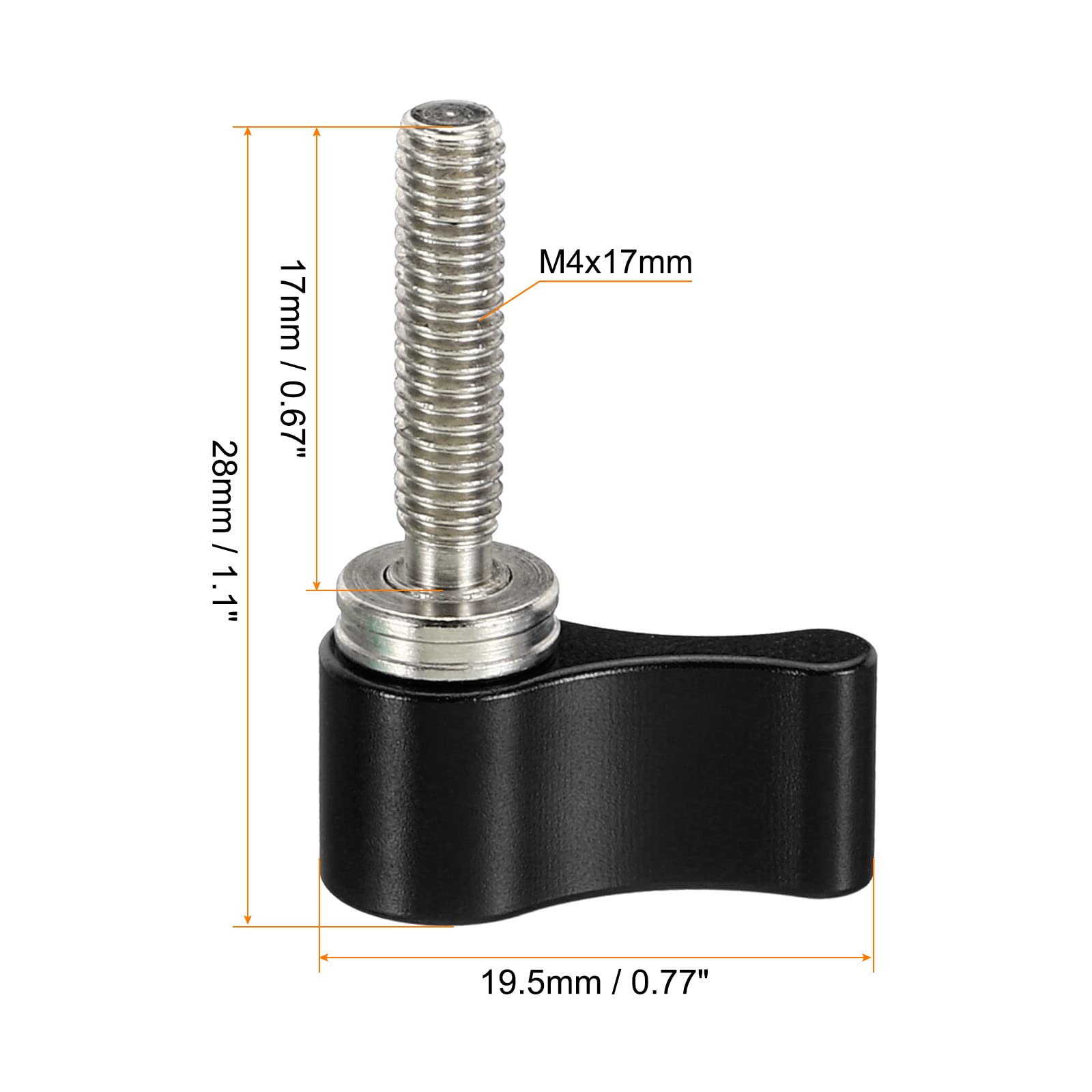 PATIKIL M4 17mm Male Threading Rotating Knob - Image 2