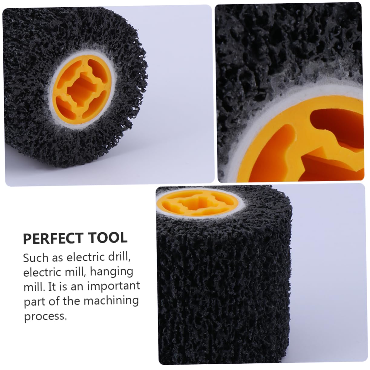 STOBAZA Enhanced Control Polishing Tool Handhold Machine Accessory (Grinding Supply Black Wool Polishing Wheel Disc)