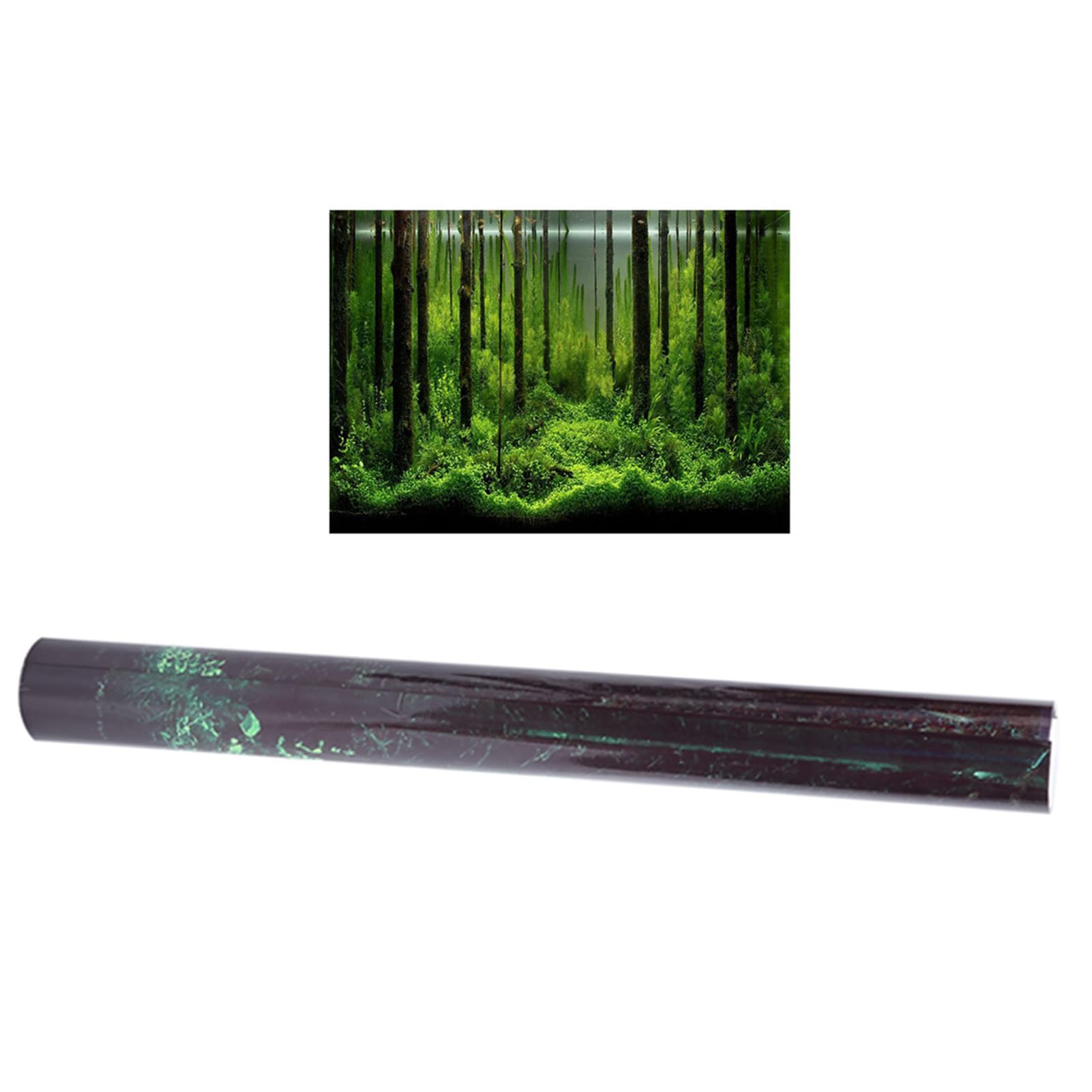 Kketeopt Pvc Adhesive Underwater Forest Tank Background Poster Durable Aquarium Decoration Paper (61 * 30Cm)