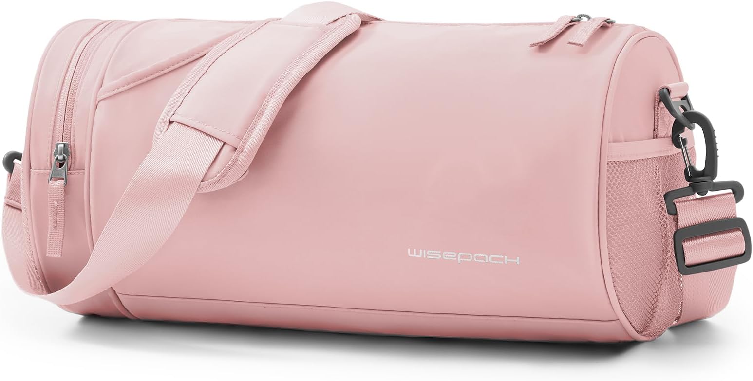 SZSYCN Gym Duffle Bag with Shoe Compartment for Men Women Fitness Holdall Barrel Sports Bags Swimming Yoga Badminton Tennis Luggage Weekender Light Weight Dry&Wet Bags Pink