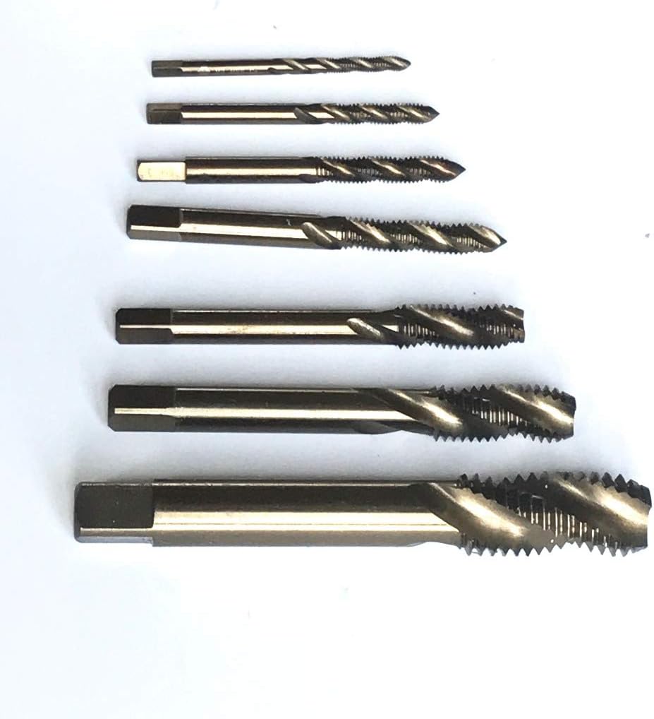 Hand Tools Hss M35 Co5% Made Full Cnc Grinded 10Pcs Spiral Flute Machine Tap Screw Taps For Ss Plate M3 M4 M5 M6 M8 M10 M12 M14 M16 M18 - (Color: Gold, Thread Diameter: M3-M18, Pitch: Standard)