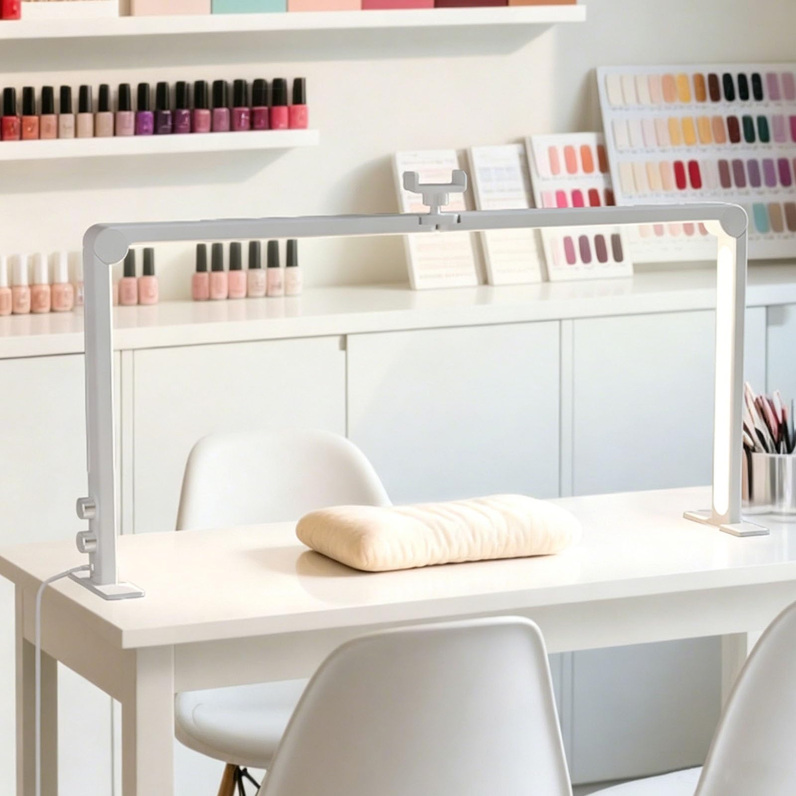 Lampada da scrivania per manicure, 420 LED, lampada LED pieghevole con luminosità regolabile in modo continuo (3000K-6000K) per tatuaggi e trattamenti sopracciglia(White)