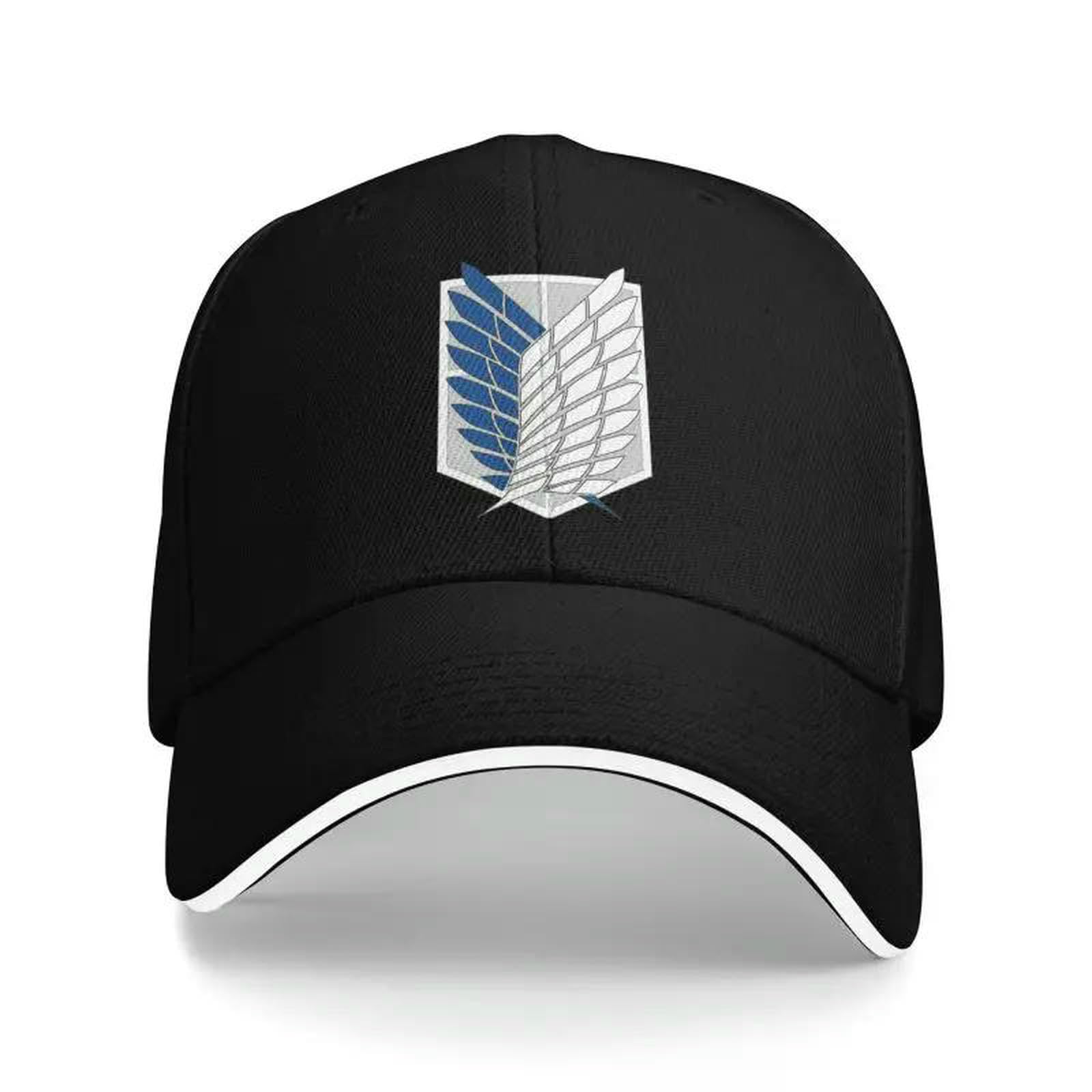 Cappello da Pescatore Berretto Attack On Titan Baseball Unisex, Wings of Freedom Snapback Giornaliero Regolabile Stampa Mikasa-nero-1-regolabile