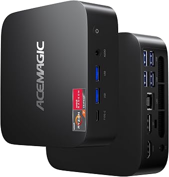 ACEMAGICIAN Kron Mini K1 Mini PC, Ryzen 7 7730U, 32GB DDR4 512GB SSD Mini Computers 8C/16T, up to 4.5Ghz,4K Triple Display Desktop WiFi6/Bluetooth, Compact Silent PC for Light Gaming, Office, Design