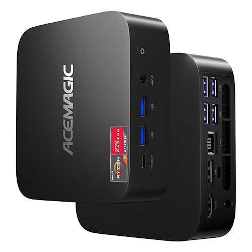 ACEMAGICIAN Kron Mini K1 Mini PC, Ryzen 7 7730U, 32GB DDR4 512GB SSD Mini Computers (8C/16T, up to 4.5Ghz),4K Triple Display Desktop WiFi6/Bluetooth, Compact Silent PC for Light Gaming, Office, Design