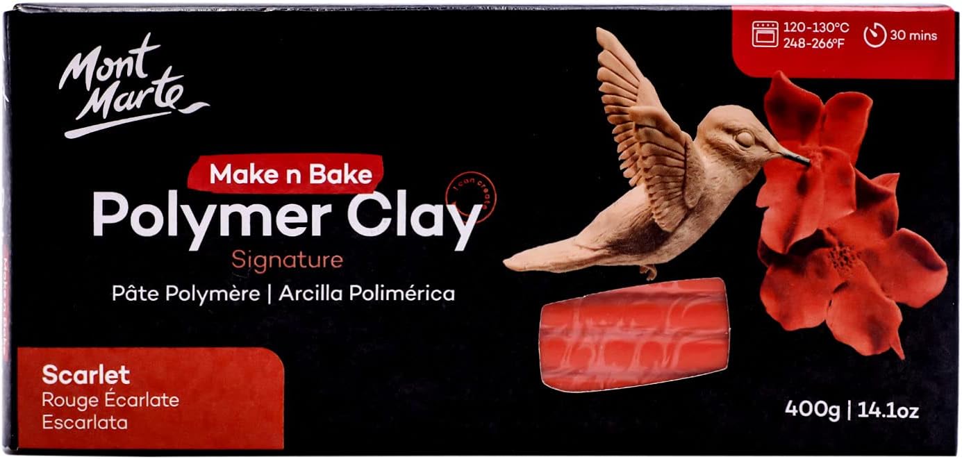 Mont Marte Make n Bake Polymer Clay 400g - Titanium White