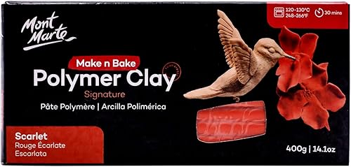 Mont Marte Make n Bake Arcilla Polimérica 14.11 oz - Escarlata