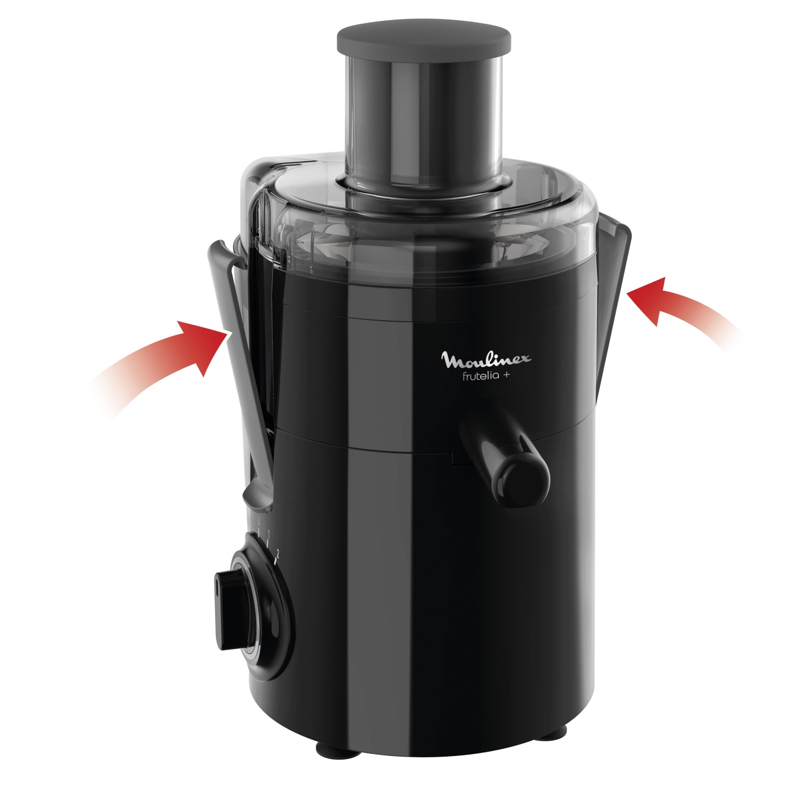 Moulinex Frutelia JU370810 - Licuadora 350 W, gran diámetro de apertura, diseño compacto, 2 velocidades, filtro de acero inoxidable, depósito de 950 ml, piezas extraíbles aptas para lavavajillas