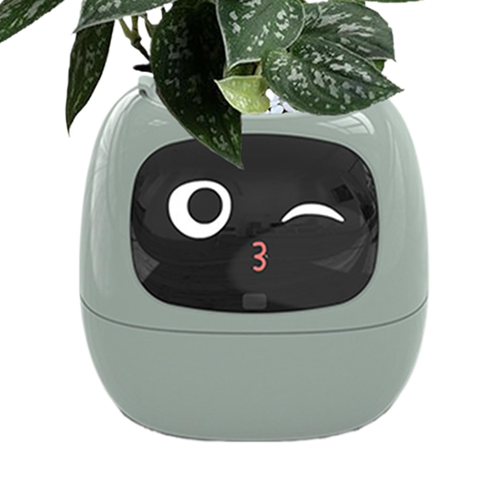 Macetas inteligentes, maceta de inteligencia artificial, maceta de interior recargable por USB, múltiples expresiones, chips Ai que hacen que cultivar plantas sea divertido para la sala de estar