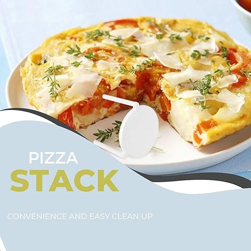 Miniatura 7 de Angel's Peel Lounge Caja de pizza/soporte para guardar pizza (paquete de 50) - Trípode de plástico blanco para contenedor de restaurante, cajas de