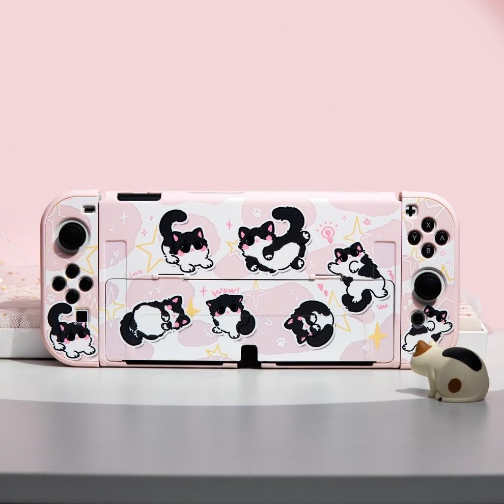 Amazon.com: Kiloluv Pink Milk Cat Switch/OLED Protective Case