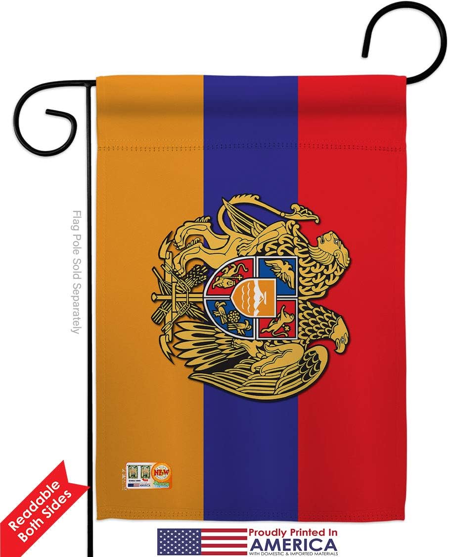 Armenian Garden Flag - 2pcs Pack Regional Nationality Nation International World Country Particular Area - House Decoration Banner Small Yard Gift Double-Sided Made In USA 13 X 18.5