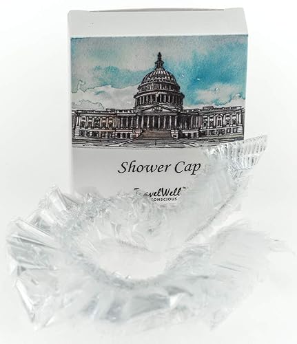 Miniatura 8 de TRAVELWELL Artículos de tocador de hotel envueltos individualmente Amenidades Gorros de ducha transparentes desechables en caja 100 juegos por caja