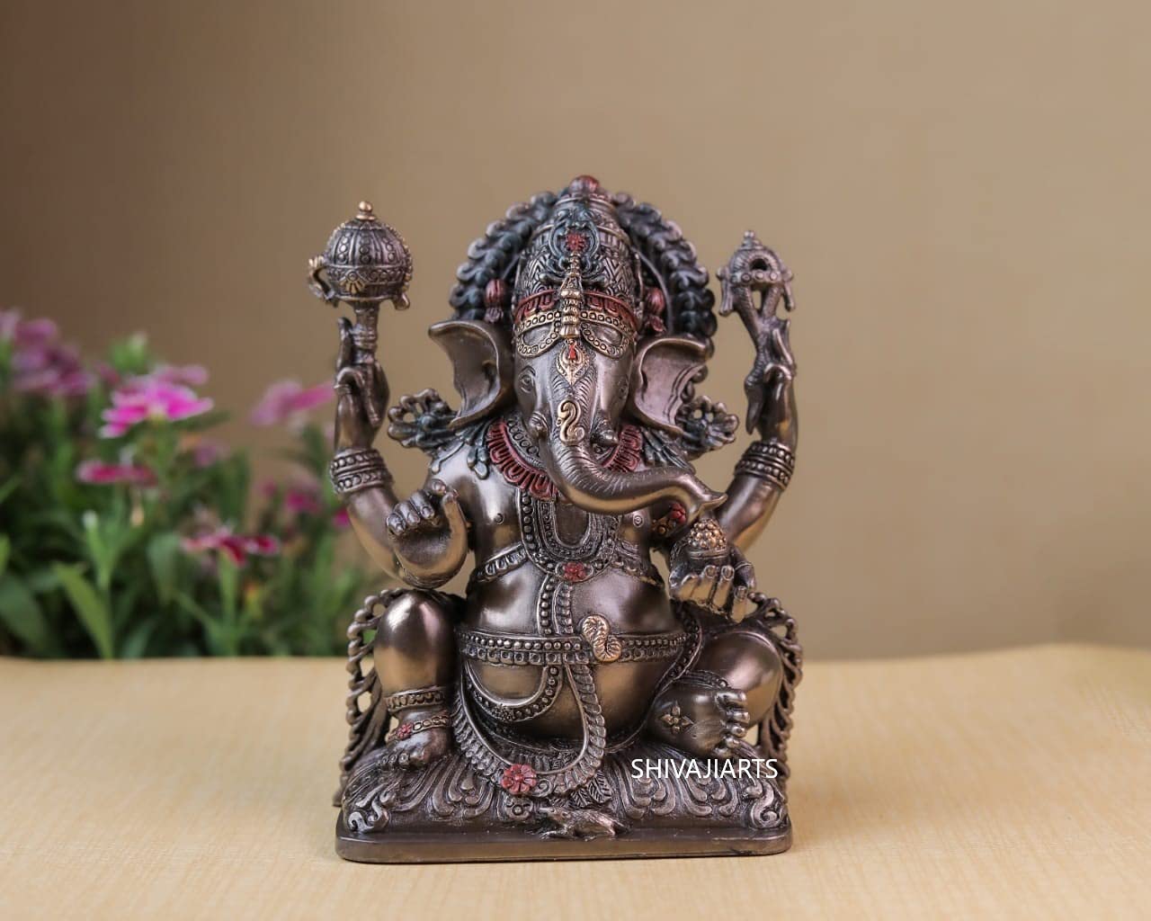 Buy Ganesh Statue, 14 cm Small Size Bonded Bronze Ganesha Statue